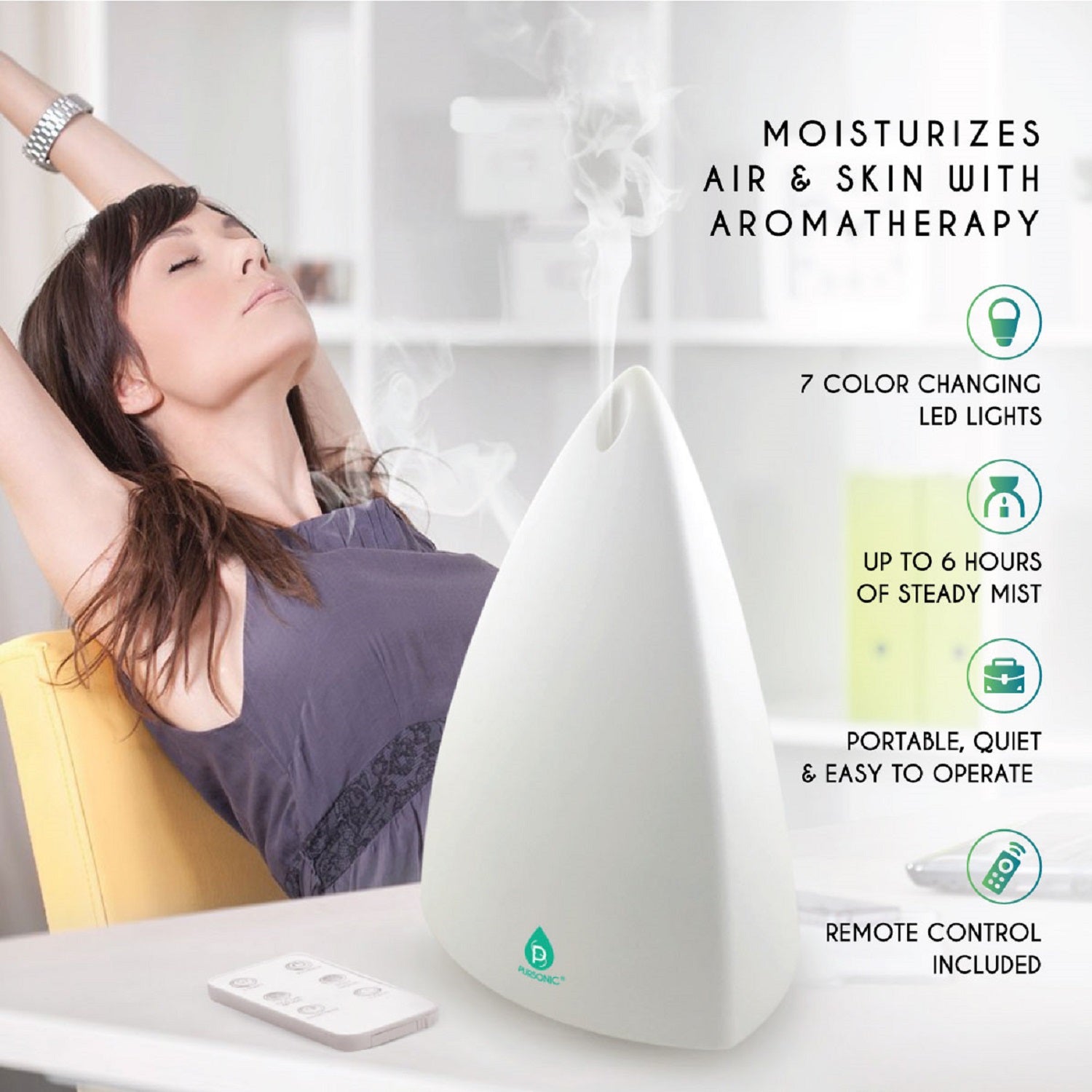 VitaNorth Aroma Essential Oil Diffuser- Ultrasonic Cool Mist Humidifier