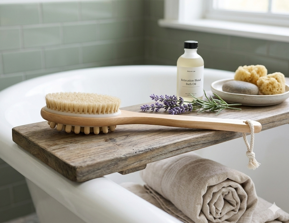 VitaNorth Bath & Body Massage Brush- Exfoliating Shower Scrubber