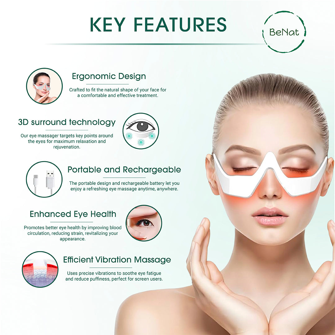 VitaNorth Under-Eye Red Light Therapy Massager-  Skin Rejuvenation and Relaxation